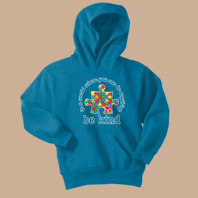 Youth - Be Kind Puzzle Piece Hoodie - Autism Awareness Thumbnail