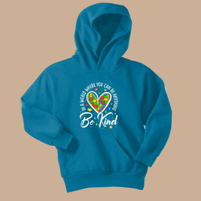 Youth - Be Kind Heart Hoodie - Autism Awareness Thumbnail