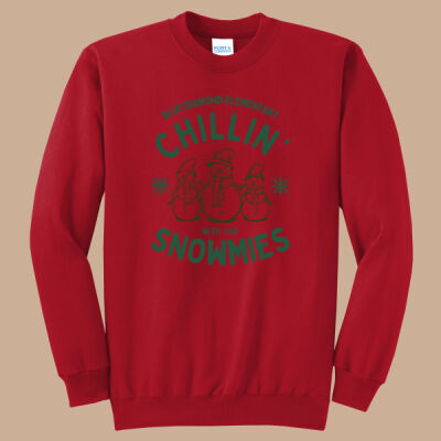 Adult Crewneck - Winter - Chillin With The Snowmies Green Thumbnail