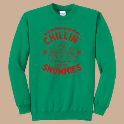 Adult Crewneck - Winter - Chillin With The Snowmies Red Thumbnail