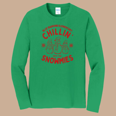 Adult Long Sleeve Shirt - Winter - Chillin With The Snowmies Red Thumbnail