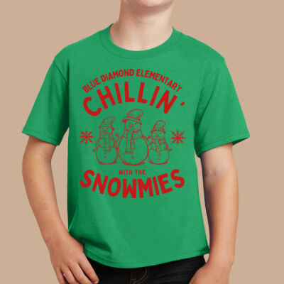 Youth T-Shirt - Winter - Chillin With The Snowmies Red Thumbnail