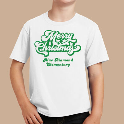 Youth T-Shirt - Winter - Merry Christmas Green Thumbnail
