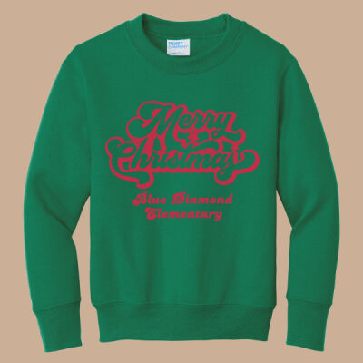 Youth Crewneck - Winter - Merry Christmas Red Thumbnail