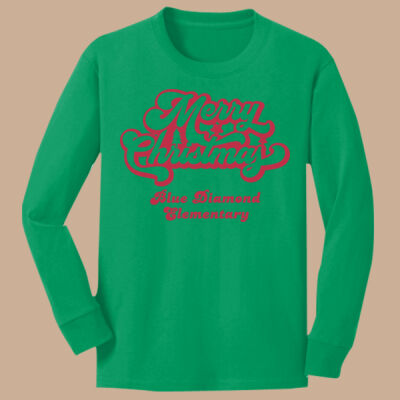 Youth Long Sleeve Shirt - Winter - Merry Christmas Red Thumbnail