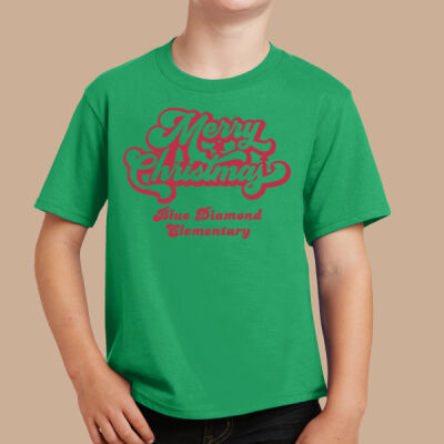Youth T-Shirt - Winter - Merry Christmas Red Thumbnail