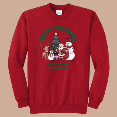 Adult Crewneck - Winter - Happy Holidays Green Thumbnail
