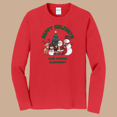 Adult Long Sleeve Shirt - Winter - Happy Holidays Green Thumbnail