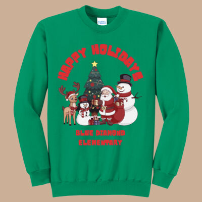 Adult Crewneck - Winter - Happy Holidays Red Thumbnail