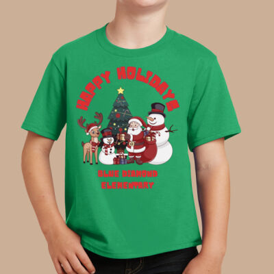 Youth T-Shirt - Winter - Happy Holidays Red Thumbnail
