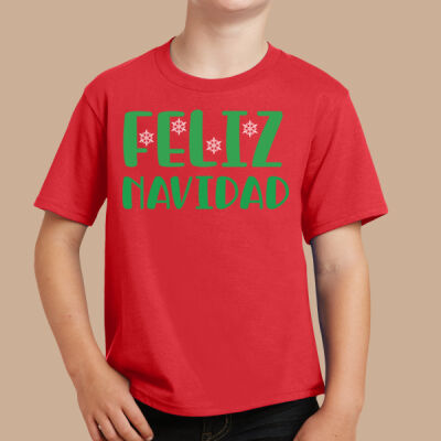 Youth T-Shirt - Winter - Feliz Navidad Green Thumbnail