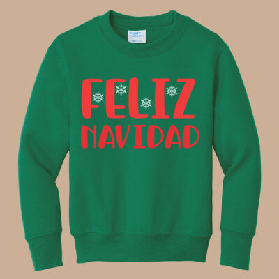 Youth Crewneck - Winter - Feliz Navidad Red Thumbnail