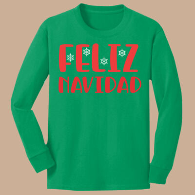 Youth Long Sleeve Shirt - Winter - Feliz Navidad Red Thumbnail