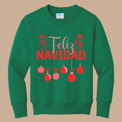 Youth Crewneck - Winter - Feliz Navidad Red Thumbnail